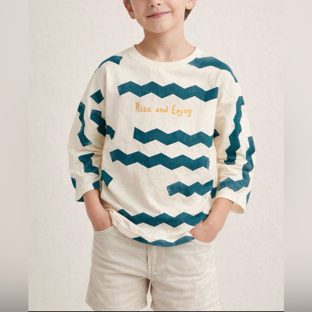 Zara Graphic tee Rise and Enjoy